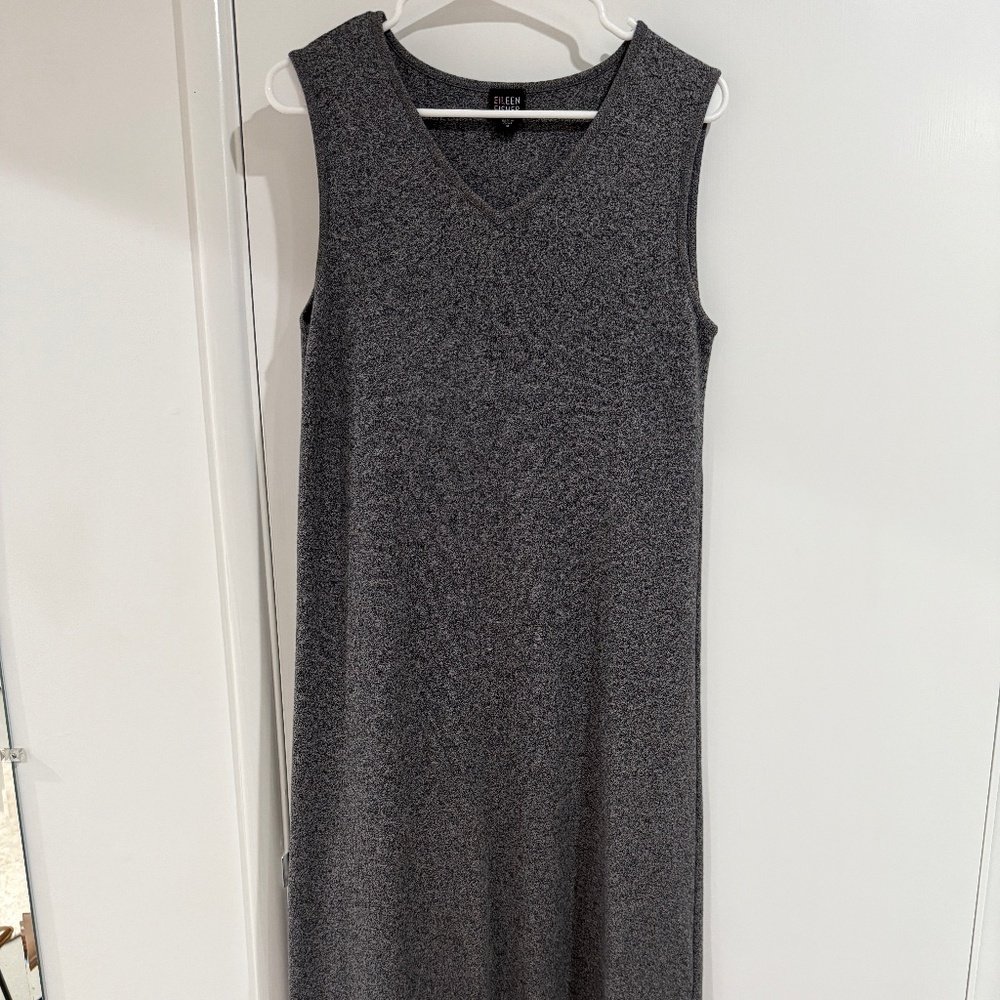 AMAZING Eileen Fisher 100% cotton gray maxi dress